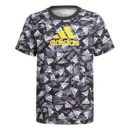 Adidas Performance T-shirt estampada de mangas curtas, 5 - 16 anos
