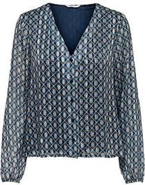 Only Blusa fluida estampada, decote em V