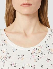 Esprit T-shirt de mangas curtas, gola redonda, com motivos