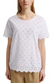 Esprit T-shirt de gola redonda, mangas curtas