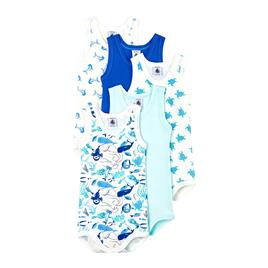 Petit Bateau Lote de 5 bodies de cavas, 3 meses-3 anos