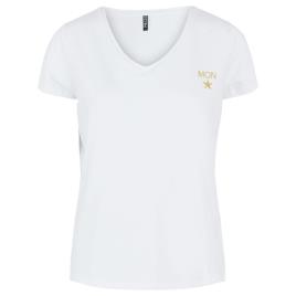 Pieces T-shirt com decote em V, motivo à frente 