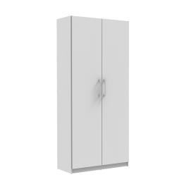 Roupeiro 2 Portas Claire, 80 x 180 x 52 cm, Aglomerado com Acabamento em Papel, Branco