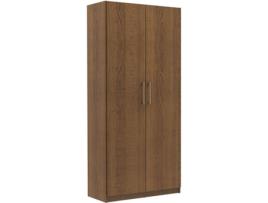 Roupeiro CSD Claire (Castanho - Folha de Madeira e MDF - 80x180x52 cm)
