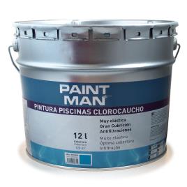 Tinta de piscinas borracha clorada azul intenso paintman 12l