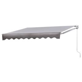 Toldo manual  2,5 x 2 m cinza e branco