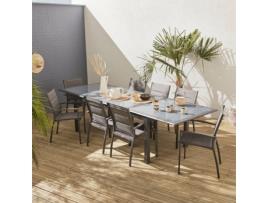 Conjunto Mesa e Cadeiras de Jardim ALICE'S GARDEN Philadelphie (Castanho -200-300cm)