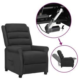 vidaXL Poltrona reclinável elevatória couro artificial preto