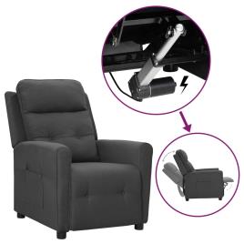 vidaXL Poltrona reclinável elevatória tecido cinzento-escuro