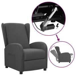 vidaXL Poltrona reclinável elevatória tecido cinzento-escuro