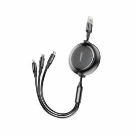 Cabo Usb Extensível 3 em 1 Baseus Preto