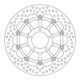 Moto-master Halo Ducati 113136 Front Brake Disc Prateado