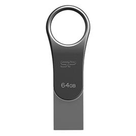 Memória USB Silicon Power C80 64 GB Preto titânio
