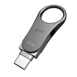 SILICON Disco Flash Mobile C80, USB A e USB C, 64 GB, Cinzento