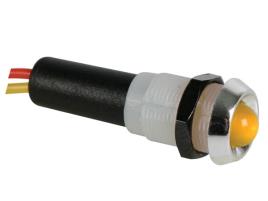 Led Piloto 12v Amarelo Caixa Abs Cromada 