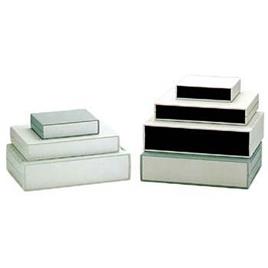 CAIXA ABS 260x180x65MM CINZA CLARO / PRETO