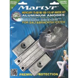 Martyr Anodes 75-80-90-100-115 Hp Mercury Aluminium Anode Kit Prateado