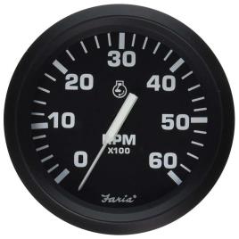 Faria Euro Tach 6000rpm Tachometer Preto