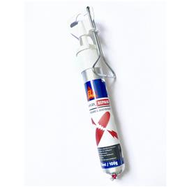 Cola mástique Sikaflex para reparação de uma prancha de espuma Surf/bodyboard.