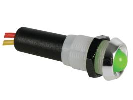 Led Piloto 12v Verde Caixa Abs Cromada 