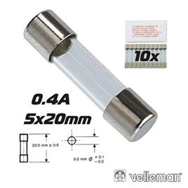 Fusível 5x20 Fusão Lenta 0.4a (10x) 