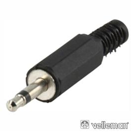FICHA JACK 3.5MM MACHO MN PLÁSTICO C/ PROTEÇÃO VELLEMAN