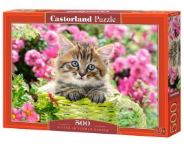 LAND KITTEN IN FLOWER GARDEN 500 PCS, PUZZL.