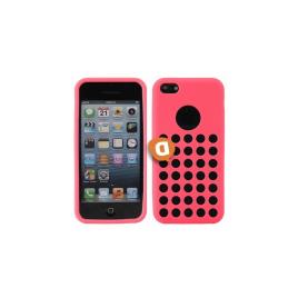 Capa em Silicone Gel Perfurado Iphone 5C Rosa