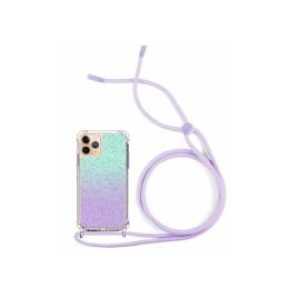 Capa Iphone 11 Pro 5.8' Silicone Brilhante com Cordao Roxo