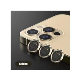 Protetor de Camara em Vidro Temperado Iphone 11 Pro, Iphone 11 Pro Max, Iphone 12 Pro (3 Lentes Frame Aluminio) Dourado