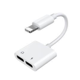 Adaptador Lightining para Auricular Lightning e Cabo de  Dados Branco Compativel