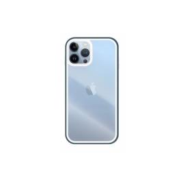 Capa Iphone 13 Pro Transparente com Border Silicone Azul