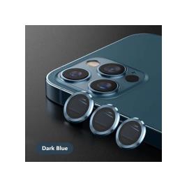 Protetor de Camara em Vidro Temperado Iphone 11 Pro, Iphone 11 Pro Max, Iphone 12 Pro (3 Lentes Frame Aluminio) Azul