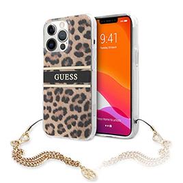 Capa Iphone 13 Pro 6.1' GUESS Leopard Collection Dourado em Blister