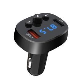 XO BCC03 Transmisor FM para Coche Bluetooth 18W Quick Charge - Pantalla LED - Frecuencias 87,5 - 108,0MHz - 1x Puerto USB QC 3.0, 1x Puerto USB 1.0A