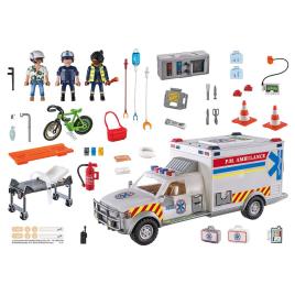 Playmobil Rescue Vehicle: Us Ambulance City Action