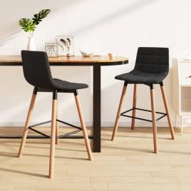 vidaXL Bancos de bar 2 pcs tecido cinzento-escuro