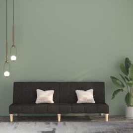 vidaXL Sofá-cama de 2 lugares tecido preto