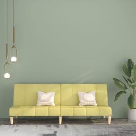 vidaXL Sofá-cama de 2 lugares tecido verde