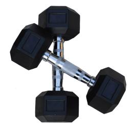 Halteres de caucho Body-Solid HEXRU - 45kg