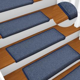 vidaXL Tapetes de escadas 5 pcs 65x25 cm azul