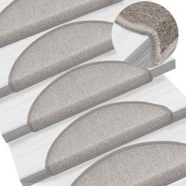 vidaXL Tapetes de escadas 10 pcs 65x28 cm cinza-acastanhado