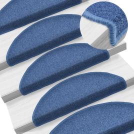 vidaXL Tapetes de escadas 5 pcs 65x28 cm azul