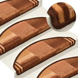 vidaXL Tapetes de escadas adesivos 10 pcs 65x25 castanho