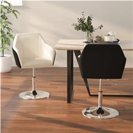 vidaXL Cadeiras de jantar 2 pcs couro artificial branco/preto