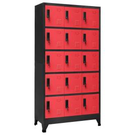 vidaXL Cacifo 90x40x180 cm aço antracite e vermelho