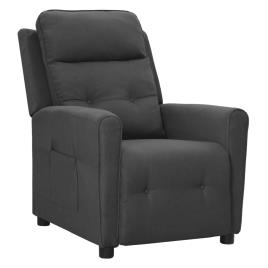 vidaXL Poltrona reclinável tecido cinzento-escuro