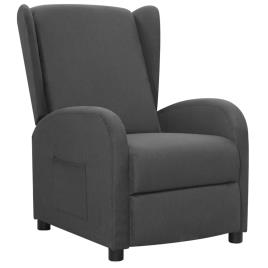 vidaXL Poltrona reclinável tecido cinzento-escuro
