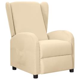 vidaXL Poltrona reclinável tecido cor creme