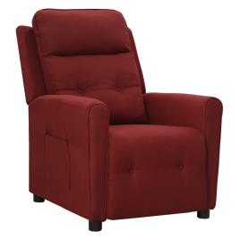vidaXL Poltrona reclinável tecido vermelho tinto